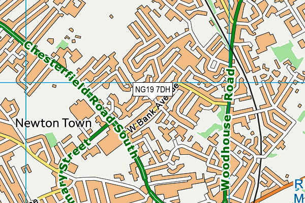 NG19 7DH map - OS VectorMap District (Ordnance Survey)