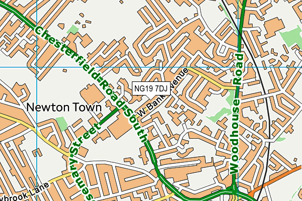 NG19 7DJ map - OS VectorMap District (Ordnance Survey)