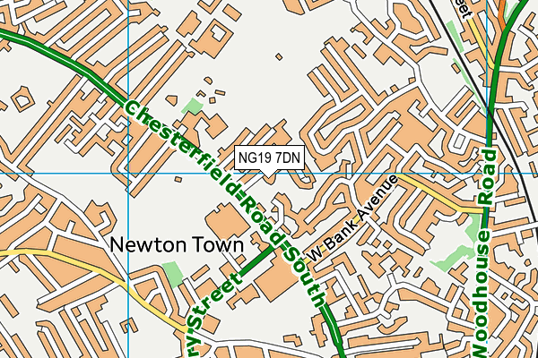 NG19 7DN map - OS VectorMap District (Ordnance Survey)