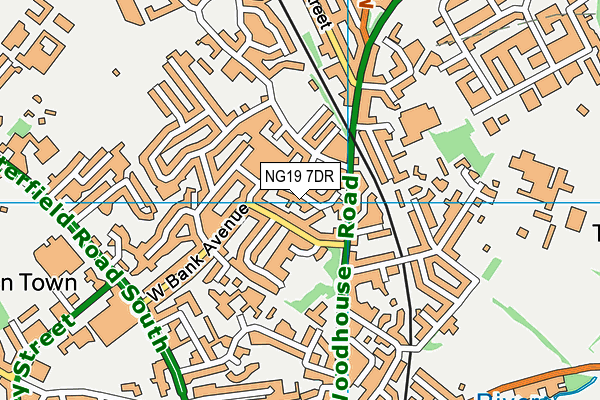 NG19 7DR map - OS VectorMap District (Ordnance Survey)