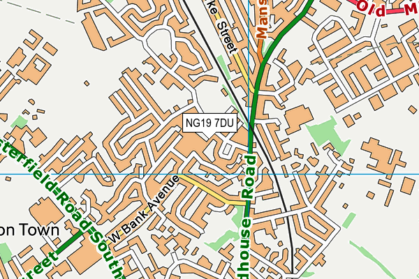 NG19 7DU map - OS VectorMap District (Ordnance Survey)