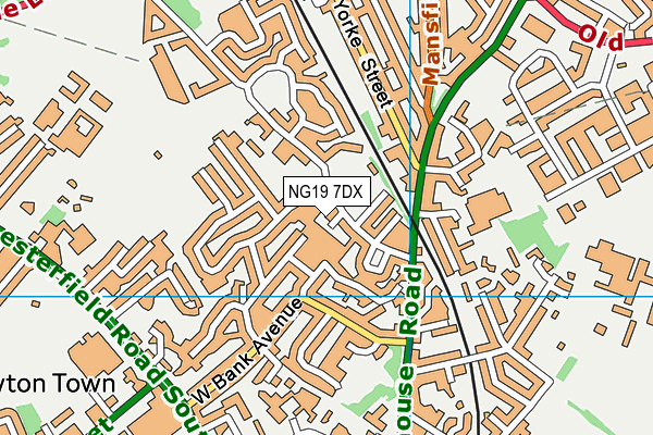 NG19 7DX map - OS VectorMap District (Ordnance Survey)