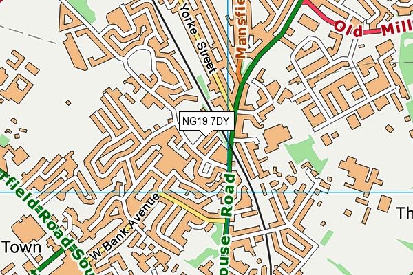 NG19 7DY map - OS VectorMap District (Ordnance Survey)