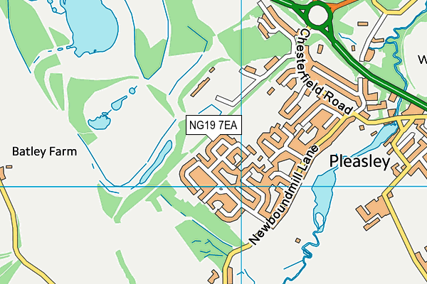 NG19 7EA map - OS VectorMap District (Ordnance Survey)