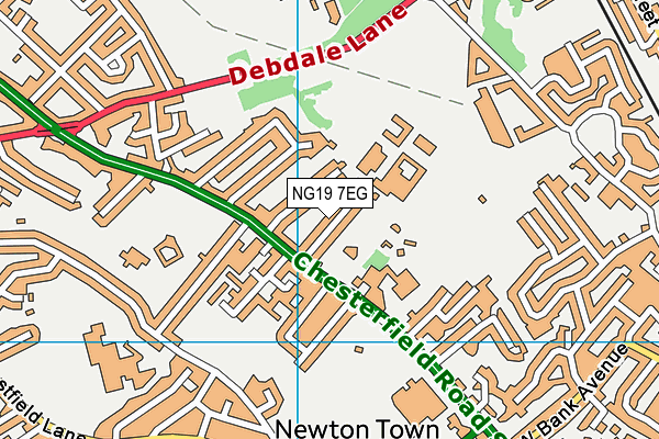 NG19 7EG map - OS VectorMap District (Ordnance Survey)