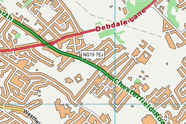 NG19 7EJ map - OS VectorMap District (Ordnance Survey)