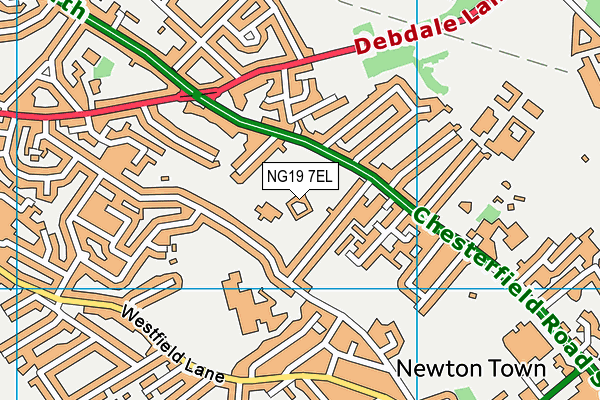 NG19 7EL map - OS VectorMap District (Ordnance Survey)