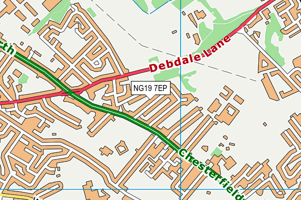 NG19 7EP map - OS VectorMap District (Ordnance Survey)