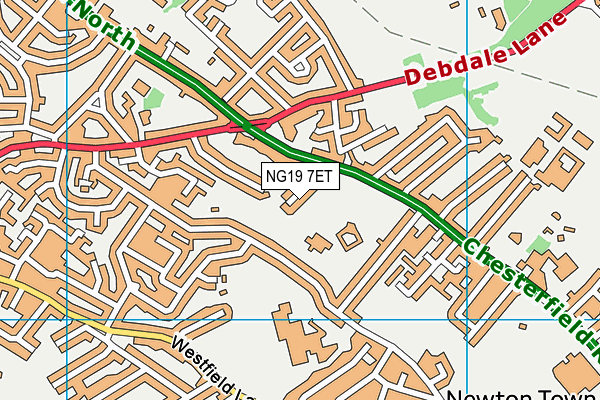 NG19 7ET map - OS VectorMap District (Ordnance Survey)