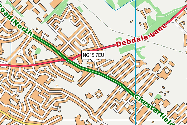 NG19 7EU map - OS VectorMap District (Ordnance Survey)