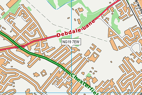 NG19 7EW map - OS VectorMap District (Ordnance Survey)