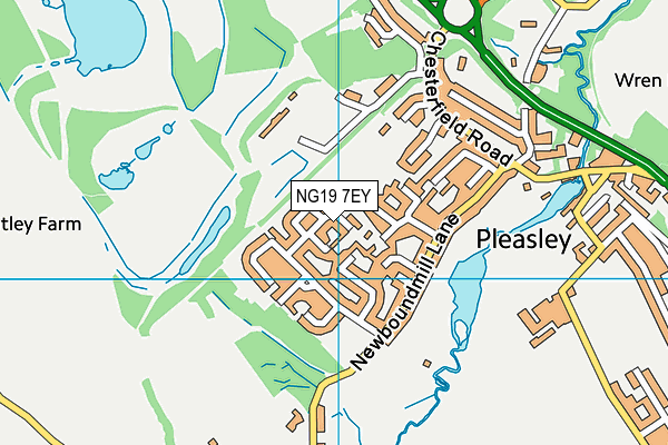 NG19 7EY map - OS VectorMap District (Ordnance Survey)