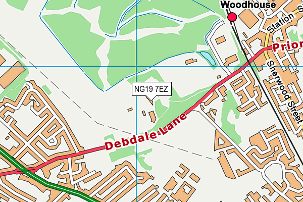 NG19 7EZ map - OS VectorMap District (Ordnance Survey)