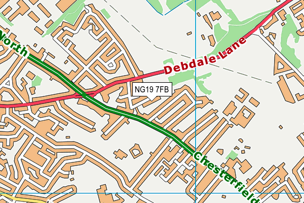 NG19 7FB map - OS VectorMap District (Ordnance Survey)