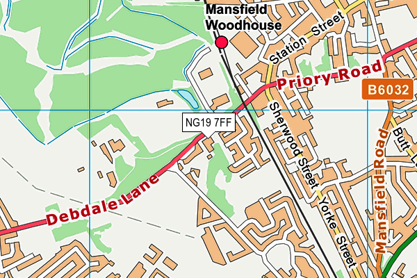 NG19 7FF map - OS VectorMap District (Ordnance Survey)