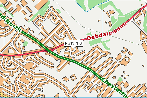 NG19 7FG map - OS VectorMap District (Ordnance Survey)