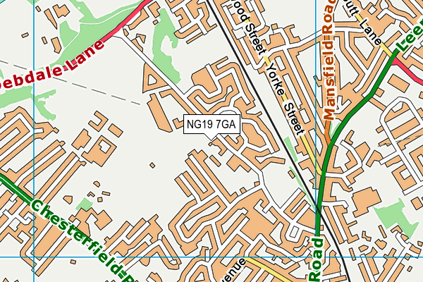 NG19 7GA map - OS VectorMap District (Ordnance Survey)