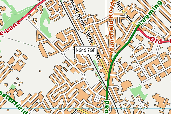 NG19 7GF map - OS VectorMap District (Ordnance Survey)