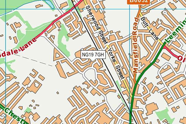 NG19 7GH map - OS VectorMap District (Ordnance Survey)