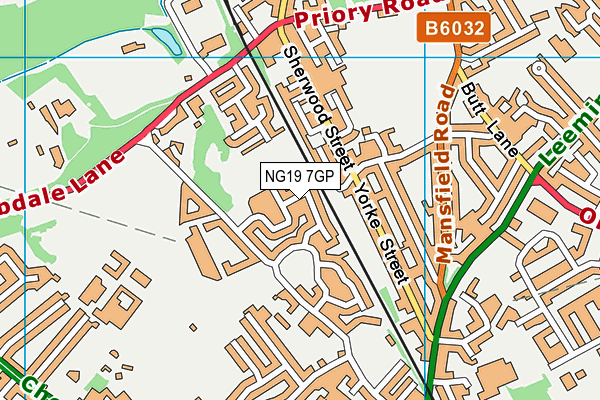 NG19 7GP map - OS VectorMap District (Ordnance Survey)