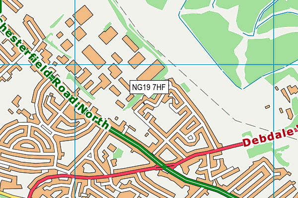 NG19 7HF map - OS VectorMap District (Ordnance Survey)