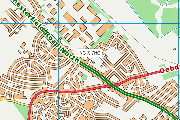 NG19 7HG map - OS VectorMap District (Ordnance Survey)