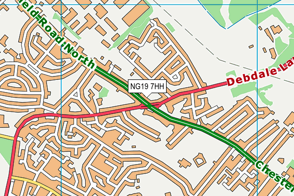 NG19 7HH map - OS VectorMap District (Ordnance Survey)