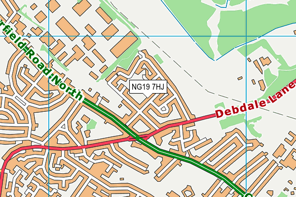 NG19 7HJ map - OS VectorMap District (Ordnance Survey)