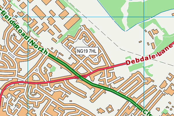 NG19 7HL map - OS VectorMap District (Ordnance Survey)