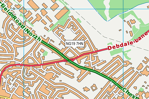 NG19 7HN map - OS VectorMap District (Ordnance Survey)