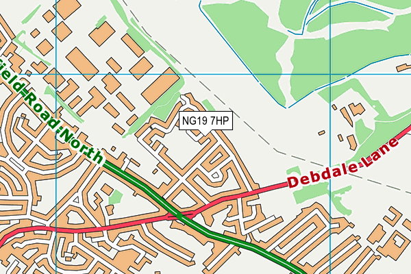 NG19 7HP map - OS VectorMap District (Ordnance Survey)