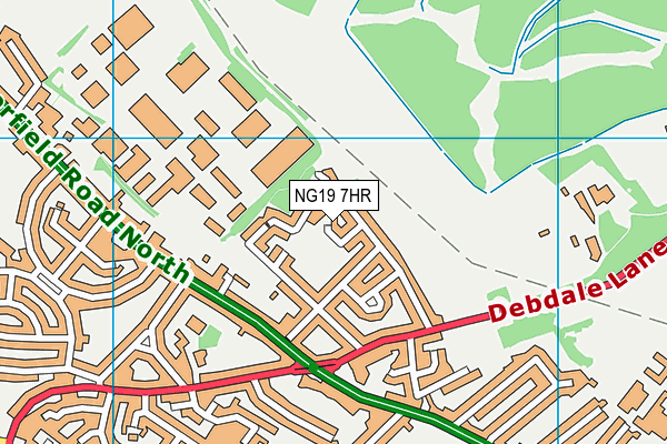 NG19 7HR map - OS VectorMap District (Ordnance Survey)