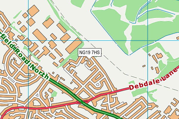 NG19 7HS map - OS VectorMap District (Ordnance Survey)