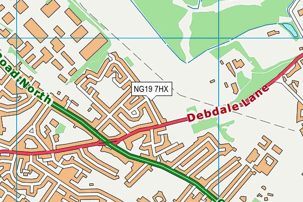 NG19 7HX map - OS VectorMap District (Ordnance Survey)