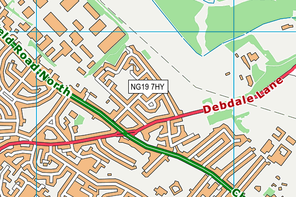 NG19 7HY map - OS VectorMap District (Ordnance Survey)