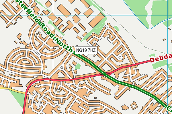 NG19 7HZ map - OS VectorMap District (Ordnance Survey)