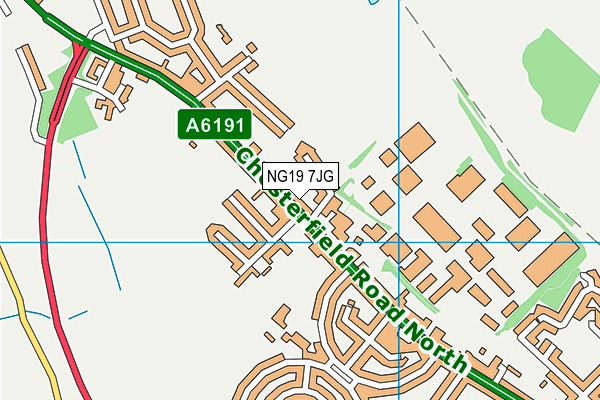 NG19 7JG map - OS VectorMap District (Ordnance Survey)