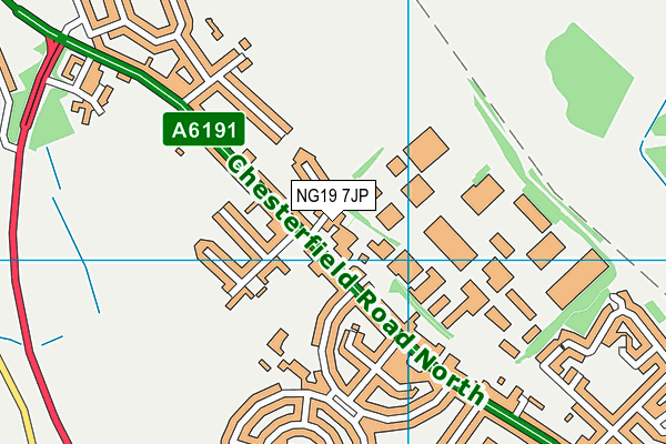 NG19 7JP map - OS VectorMap District (Ordnance Survey)