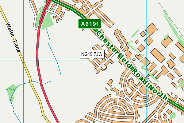 NG19 7JW map - OS VectorMap District (Ordnance Survey)