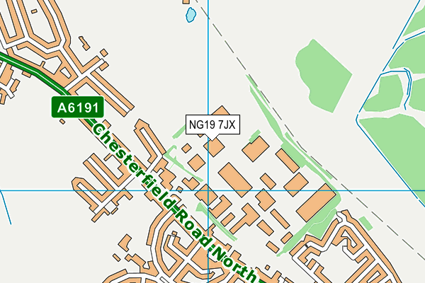 NG19 7JX map - OS VectorMap District (Ordnance Survey)
