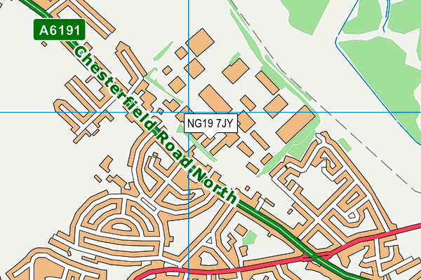 NG19 7JY map - OS VectorMap District (Ordnance Survey)