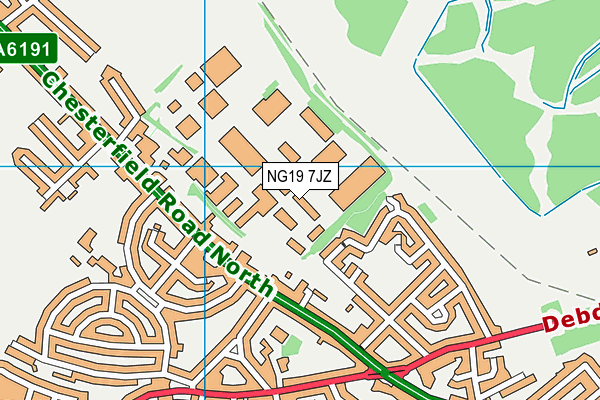 NG19 7JZ map - OS VectorMap District (Ordnance Survey)