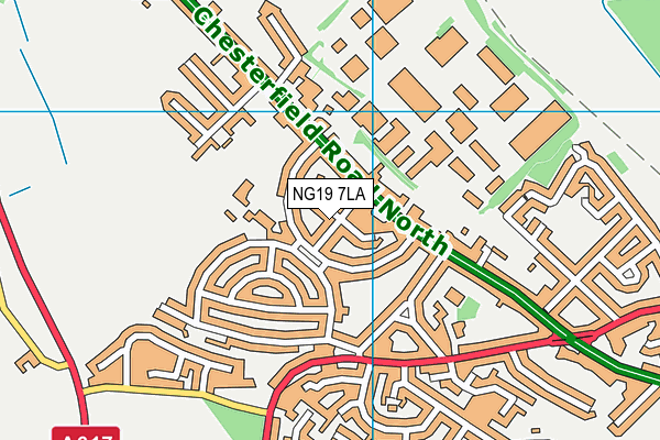 NG19 7LA map - OS VectorMap District (Ordnance Survey)