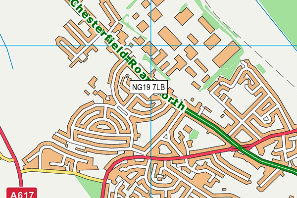 NG19 7LB map - OS VectorMap District (Ordnance Survey)