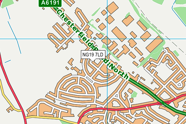 NG19 7LD map - OS VectorMap District (Ordnance Survey)