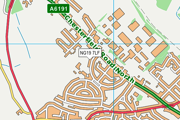 NG19 7LF map - OS VectorMap District (Ordnance Survey)