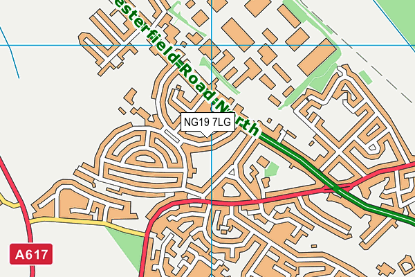 NG19 7LG map - OS VectorMap District (Ordnance Survey)