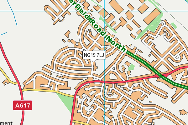 NG19 7LJ map - OS VectorMap District (Ordnance Survey)