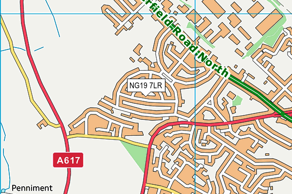 NG19 7LR map - OS VectorMap District (Ordnance Survey)