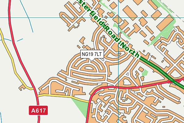 NG19 7LT map - OS VectorMap District (Ordnance Survey)